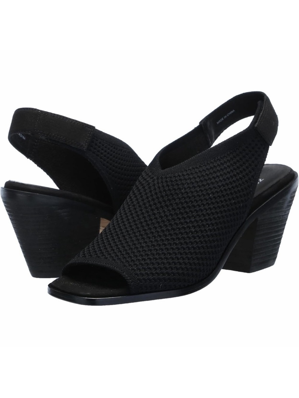 NEW Eileen Fisher Black Avil Slingback Open Toe Heels, Women's 8.5, New in Box